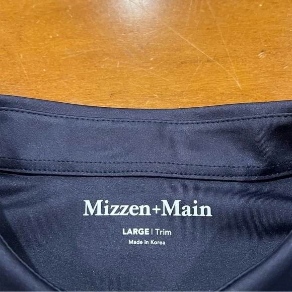 Mizzen + Main Men’s Versa Short-Sleeve Performance Polo Navy Large Trim Golf - Picture 12 of 16